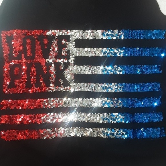 PINK Victoria’s Secret Sequin Bling Tank Top M Feminine Chic Sparkly Streetwear - Picture 3 of 5